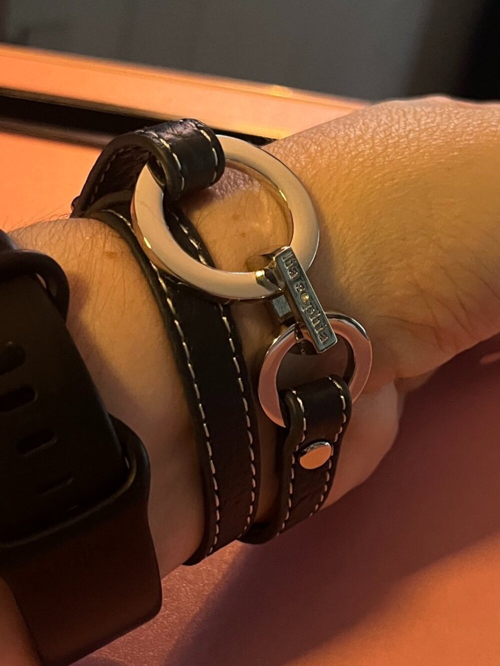 Lia Sophia Navy Wrap Bracelet